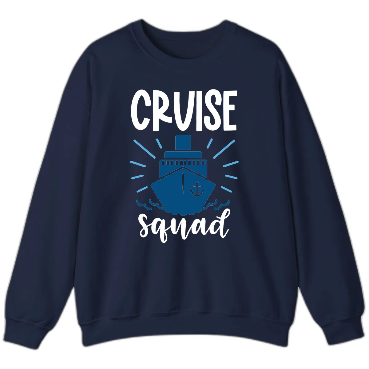 Cruise Squad Ship Anchor Design Sweatshirt in Navy