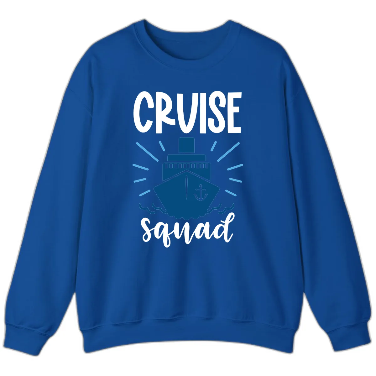 Cruise Squad Ship Anchor Design Sweatshirt in Royal