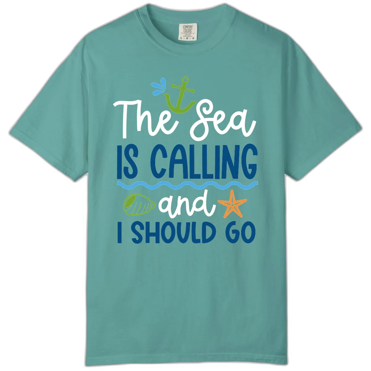 The Sea Is Calling Comfort Color in Seafoam