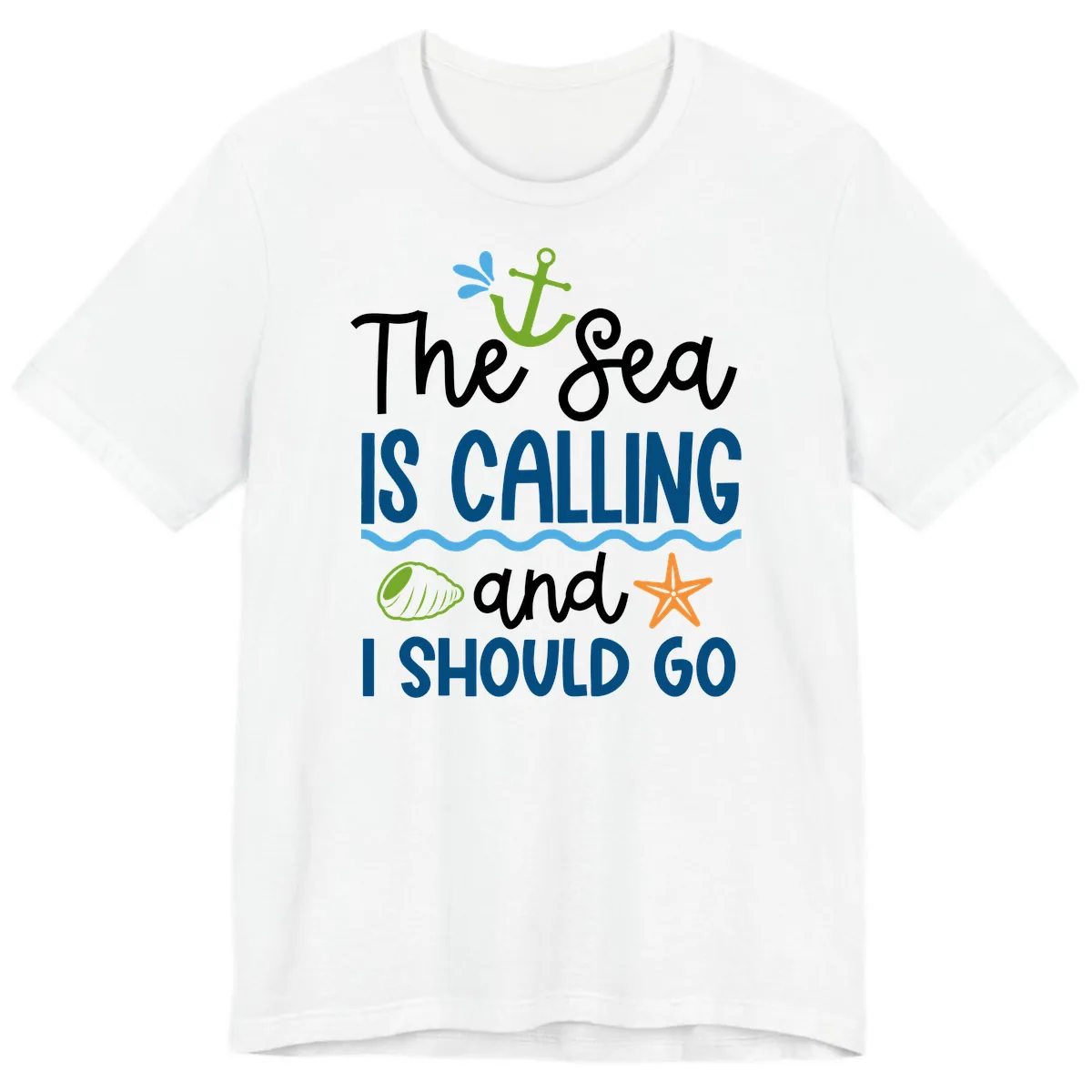 The Sea Is Calling Premium T-Shirt in White