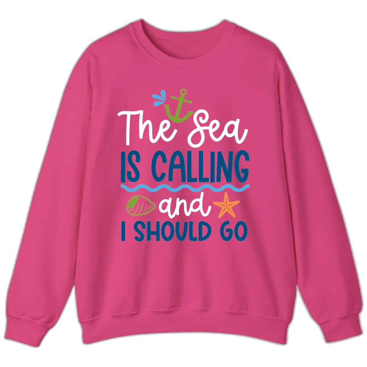 The Sea Is Calling Sweatshirt in Heliconia