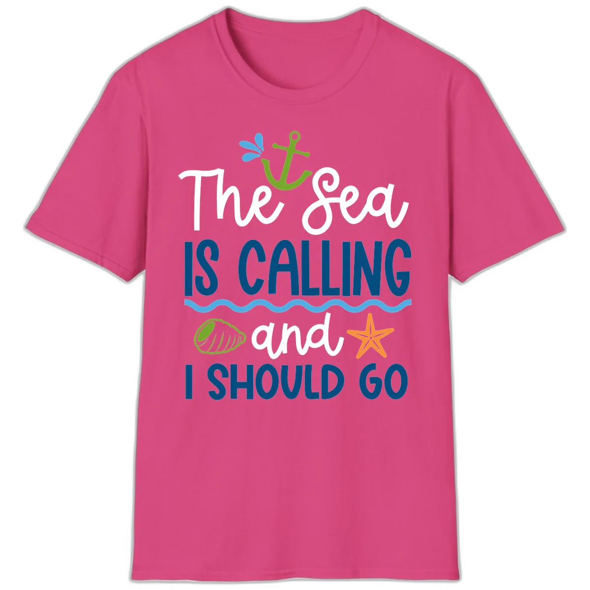 The Sea Is Calling T-Shirt in Heliconia