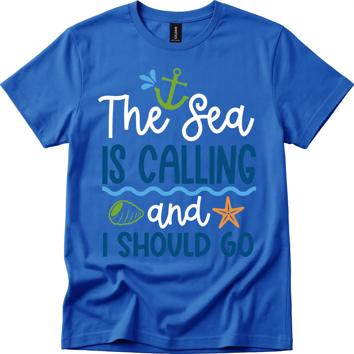 The Sea Is Calling T-Shirt in Royal