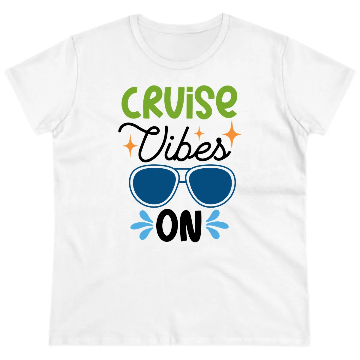 Cruise Vibes On Ladies Tee in White
