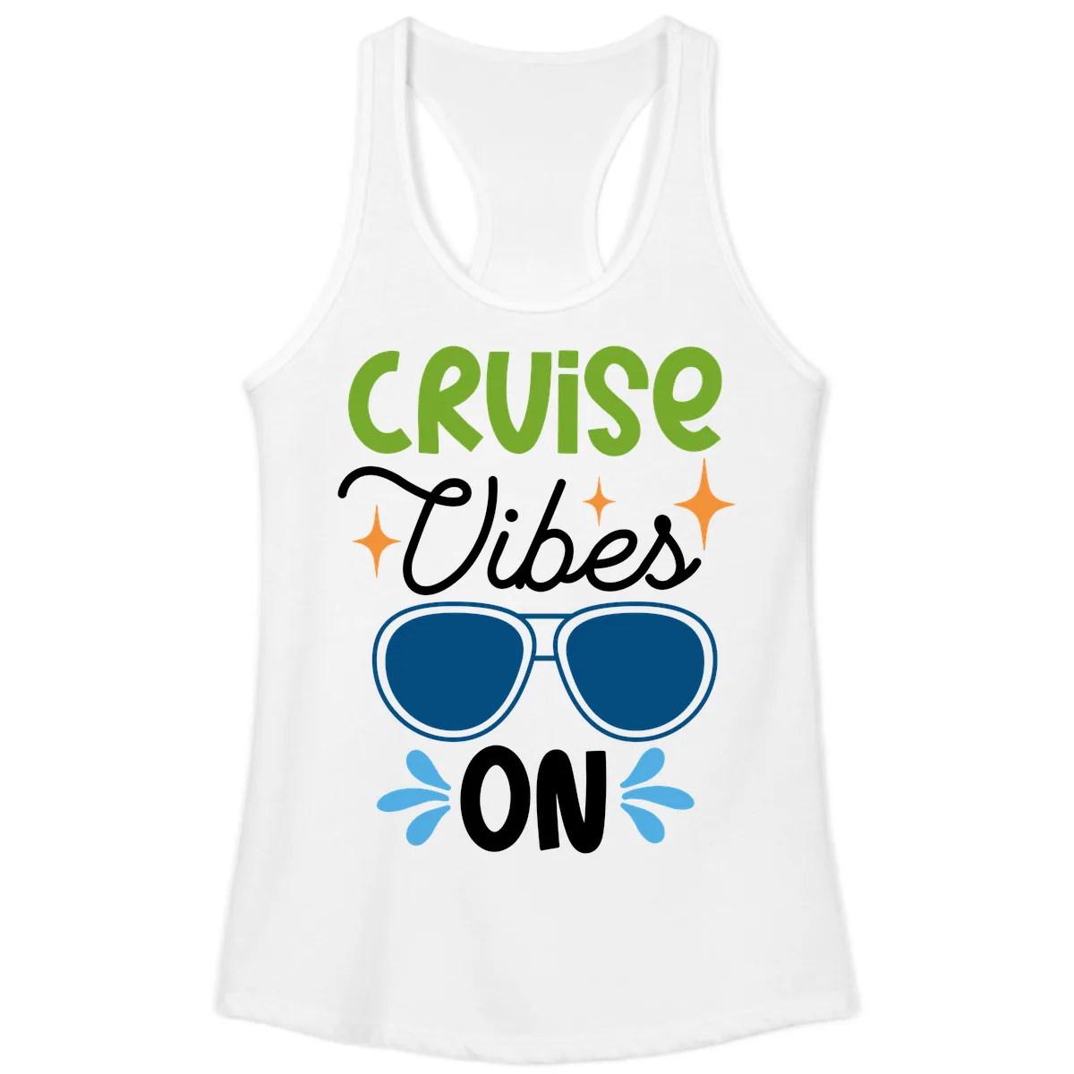 Cruise Vibes On Ladies Tank in White