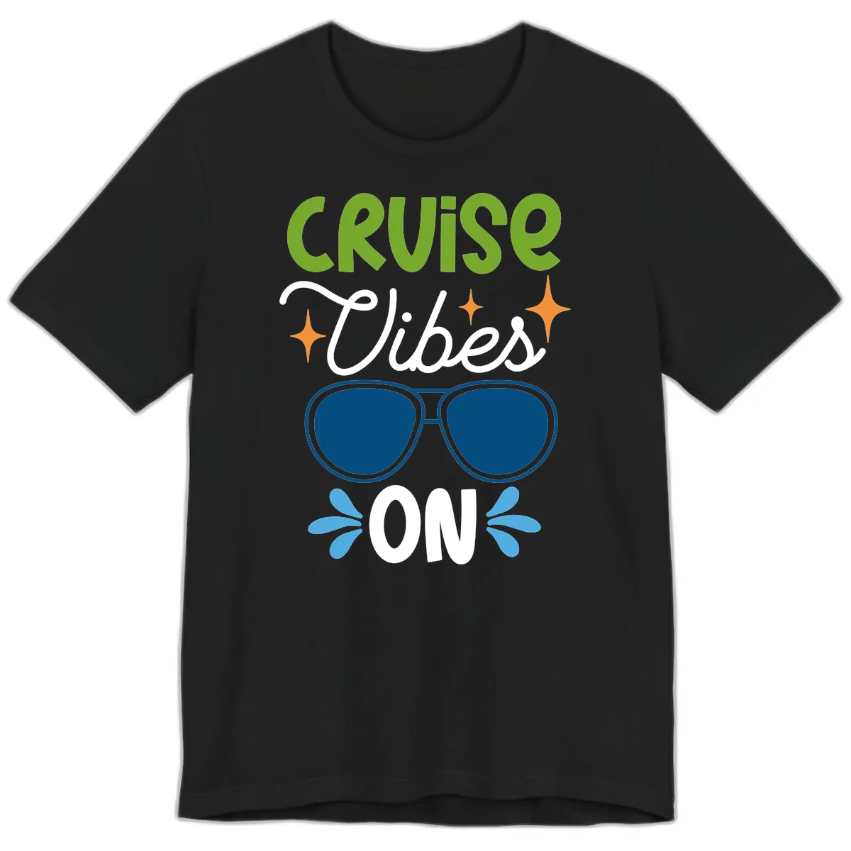 Cruise Vibes On Premium T-Shirt in Black