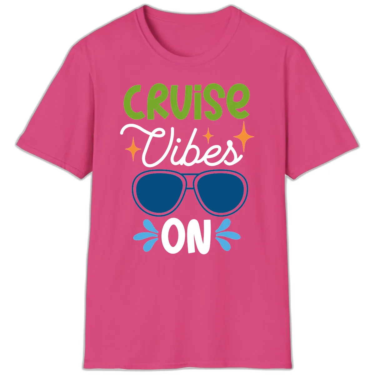 Cruise Vibes On T-Shirt in Heliconia