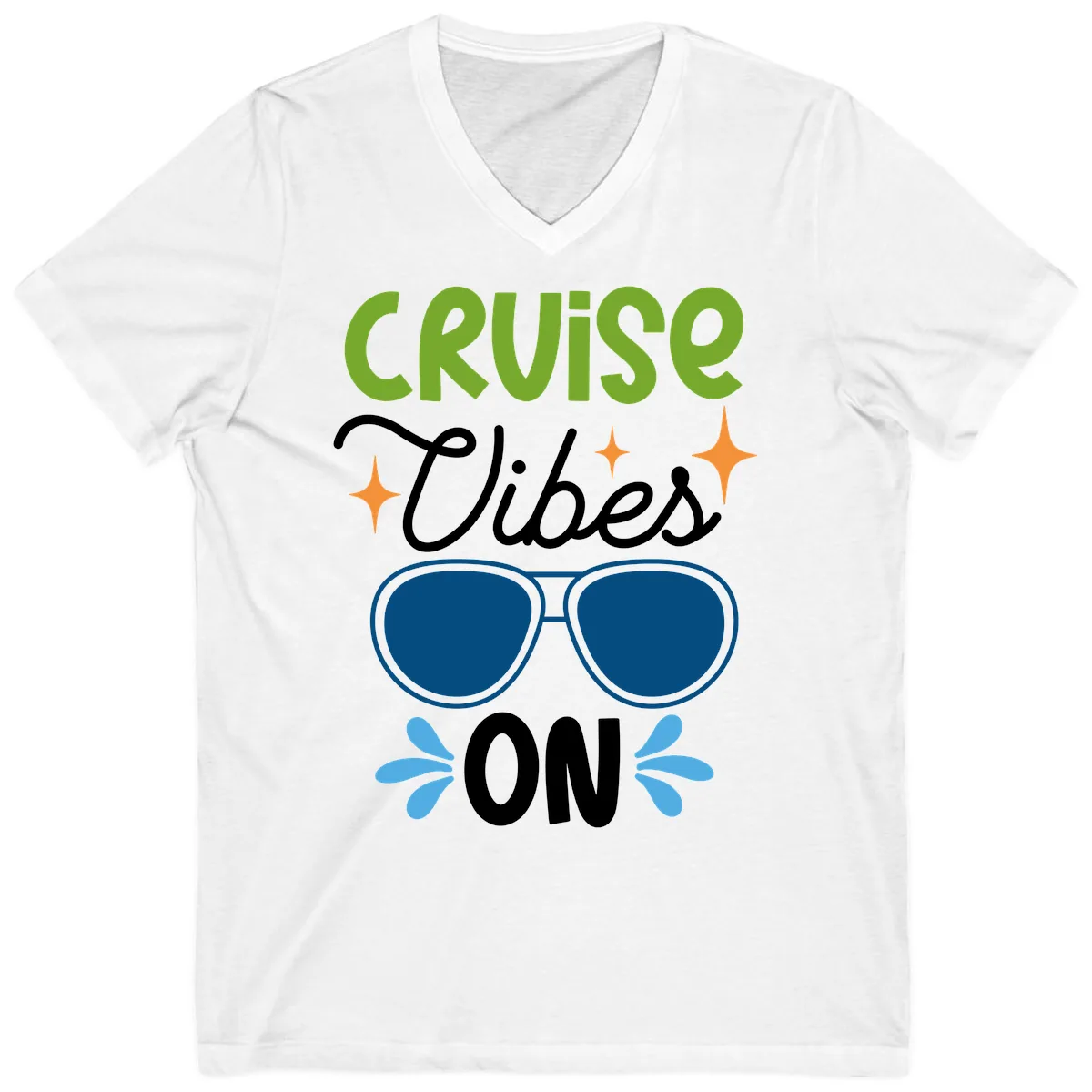 Cruise Vibes On V-Neck in White