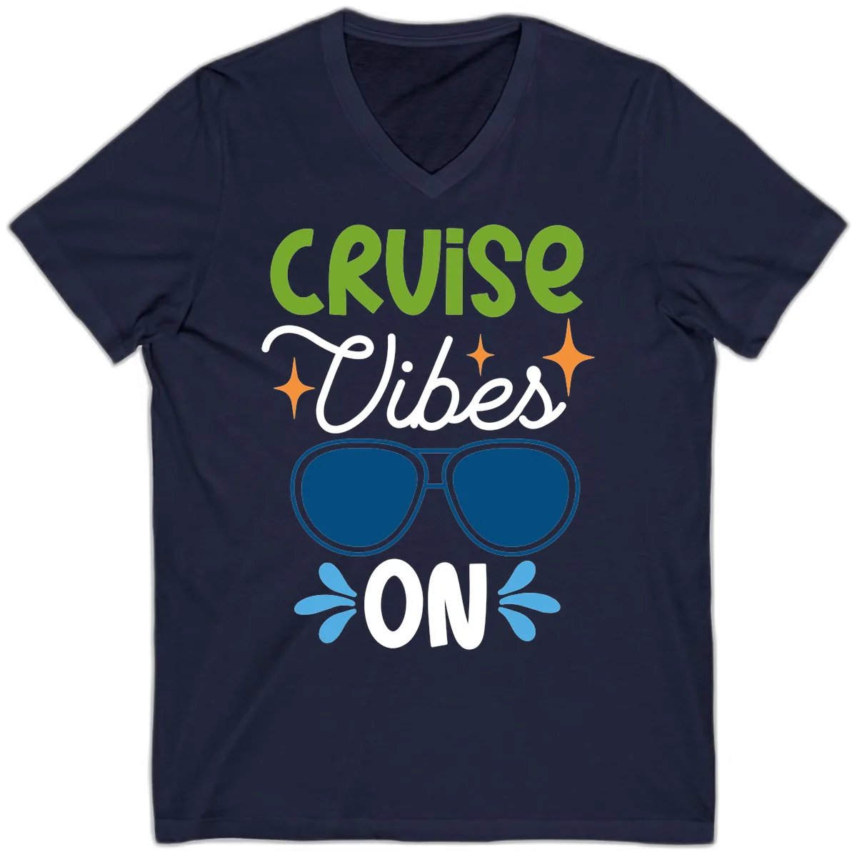 Cruise Vibes On V-Neck in Navy