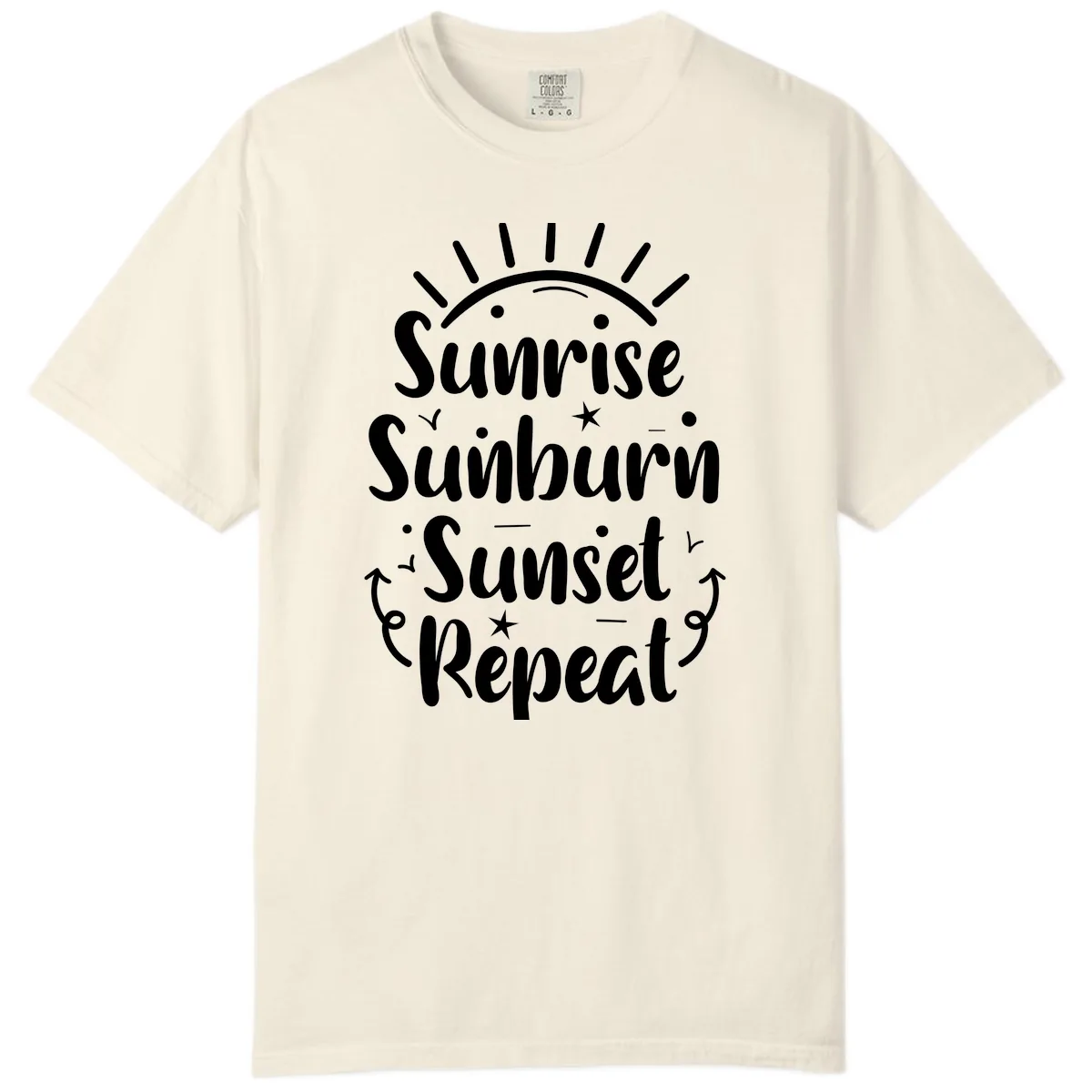 Sunrise Sunburn Sunset Repeat Comfort Color in Ivory