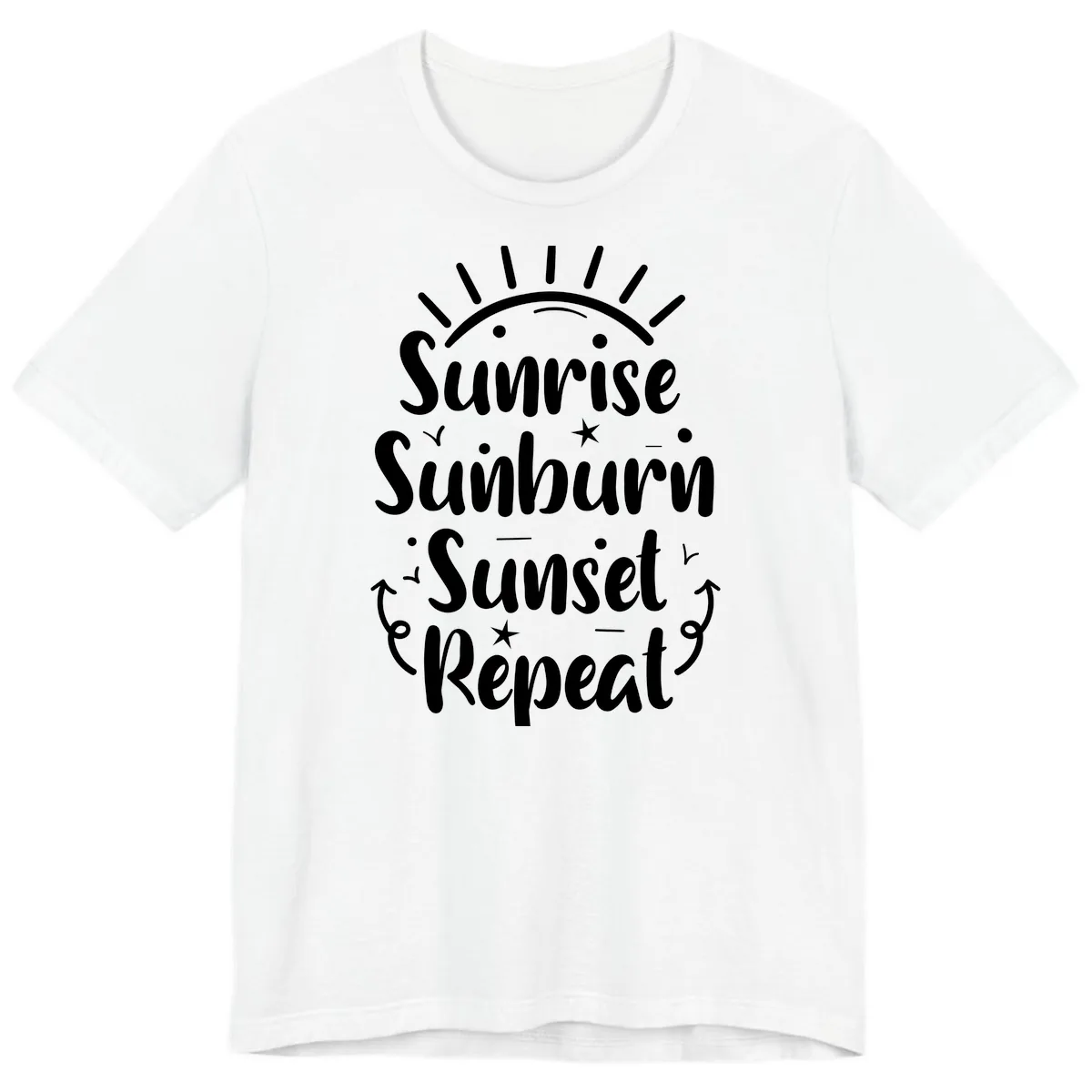 Sunrise Sunburn Sunset Repeat Premium T-Shirt in White