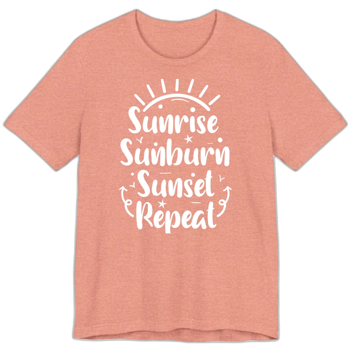 Sunrise Sunburn Sunset Repeat Premium T-Shirt in Heather Sunset