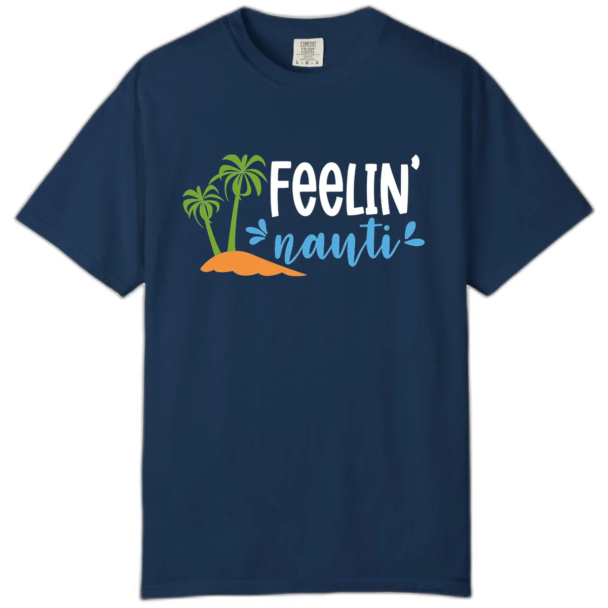 Feelin' Nauty Cruise Vibes Comfort Color in Navy