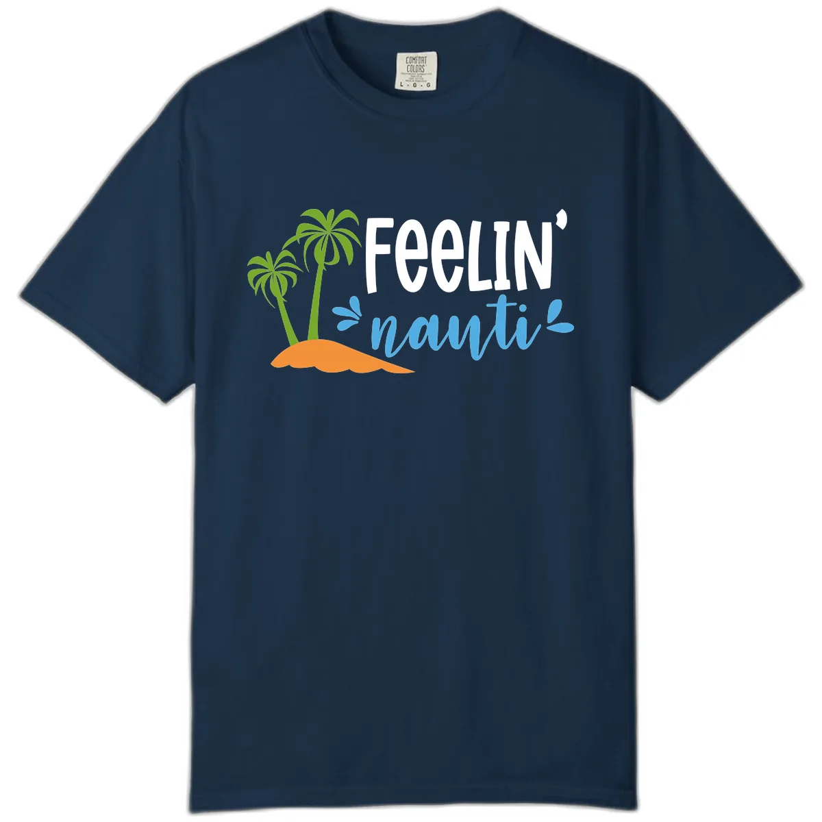Feelin' Nauty Cruise Vibes Comfort Color in True Navy