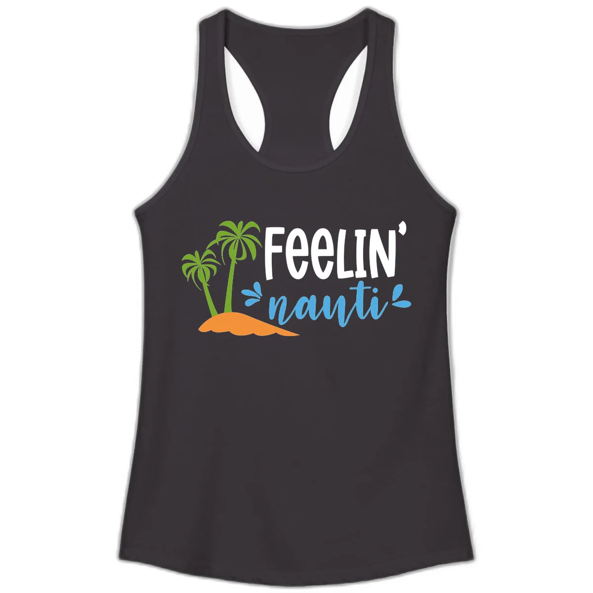 Feelin' Nauty Cruise Vibes Ladies Tank in Black