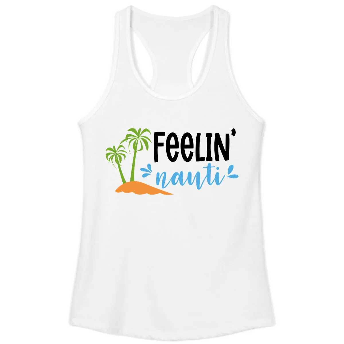Feelin' Nauty Cruise Vibes Ladies Tank in White