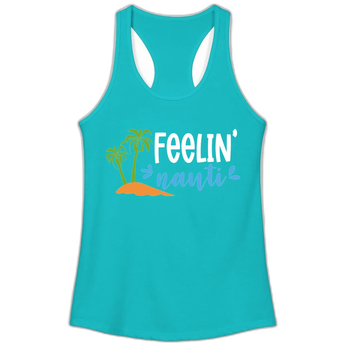 Feelin' Nauty Cruise Vibes Ladies Tank in Tahiti Blue