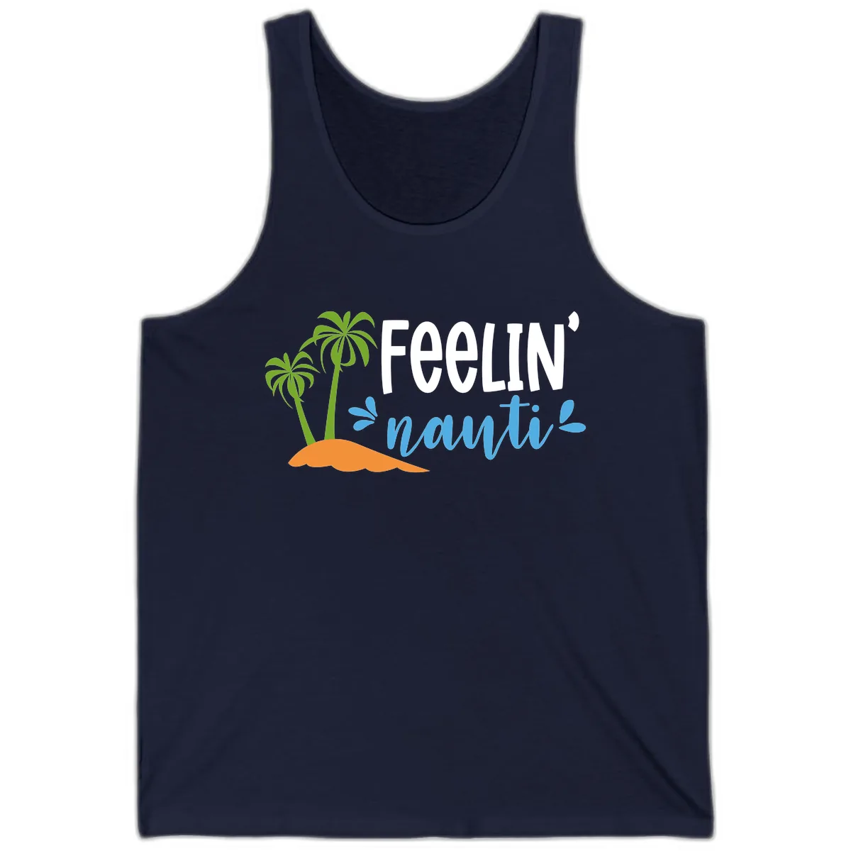 Feelin' Nauty Cruise Vibes Tank in Navy