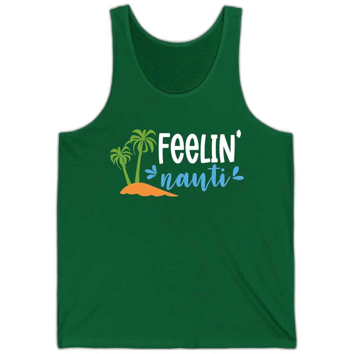 Feelin' Nauty Cruise Vibes Tank in Kelly