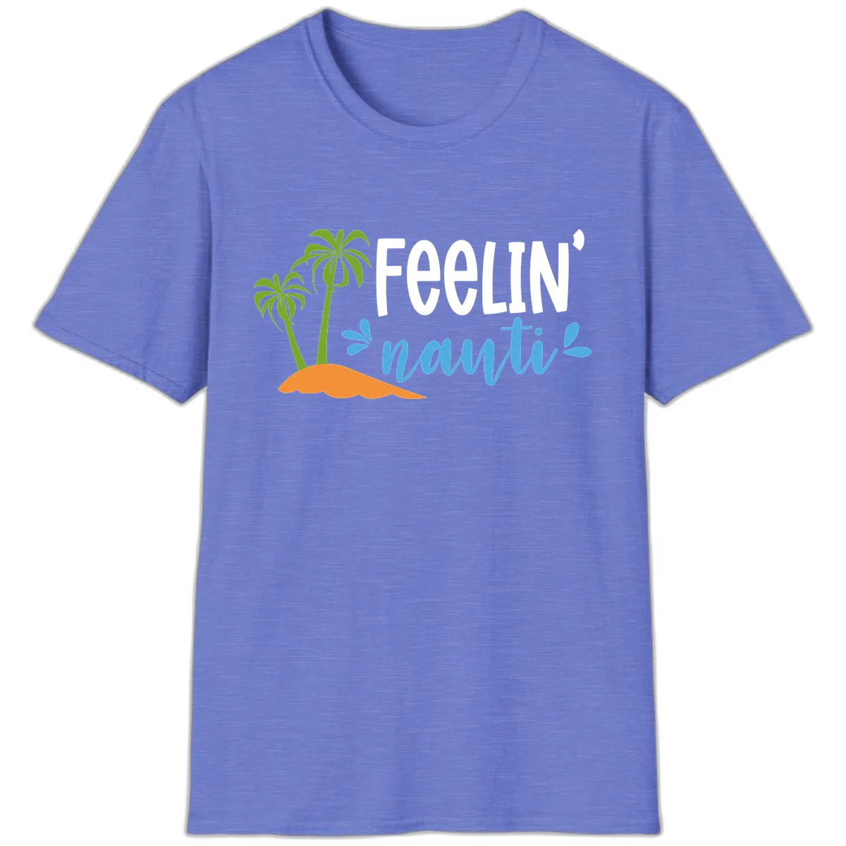 Feelin' Nauty Cruise Vibes T-Shirt in Heather Royal