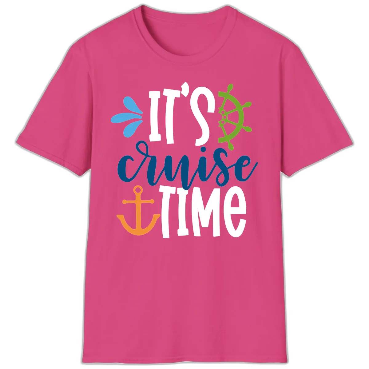 It's Cruise Time Nautical T-Shirt in Heliconia