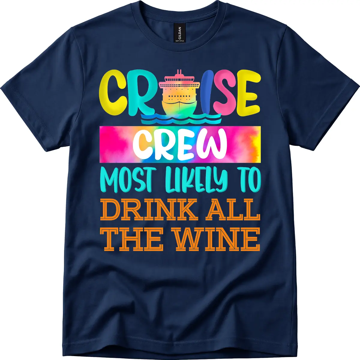 Cruise Crew Most Likely To Drink At The Wine T-Shirt in Navy