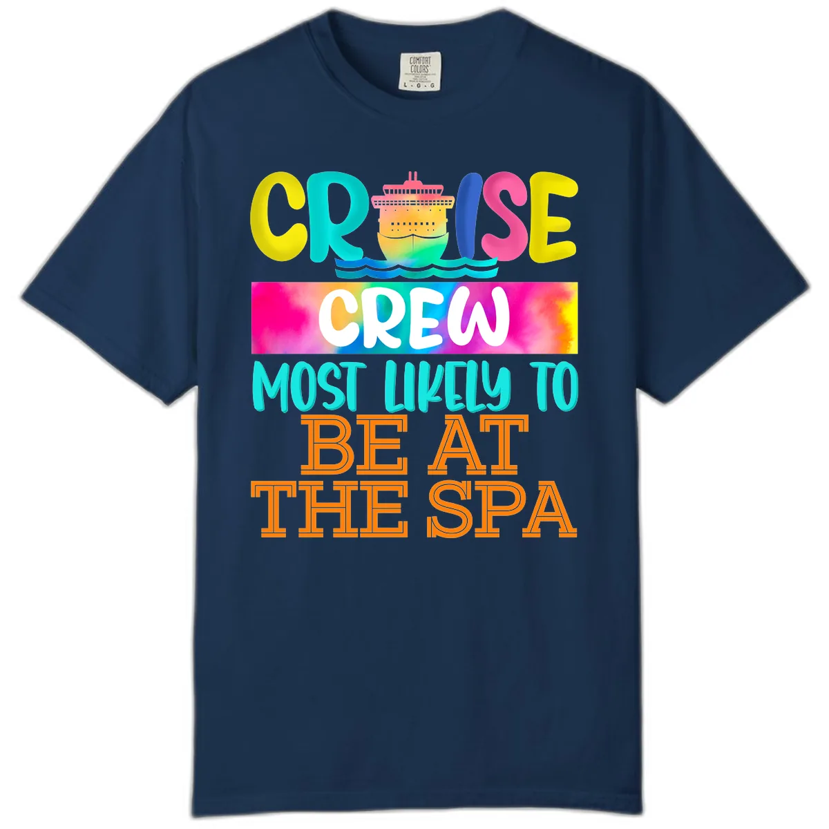 Cruise Crew Most Likely To Beat The Spa Comfort Color in Navy