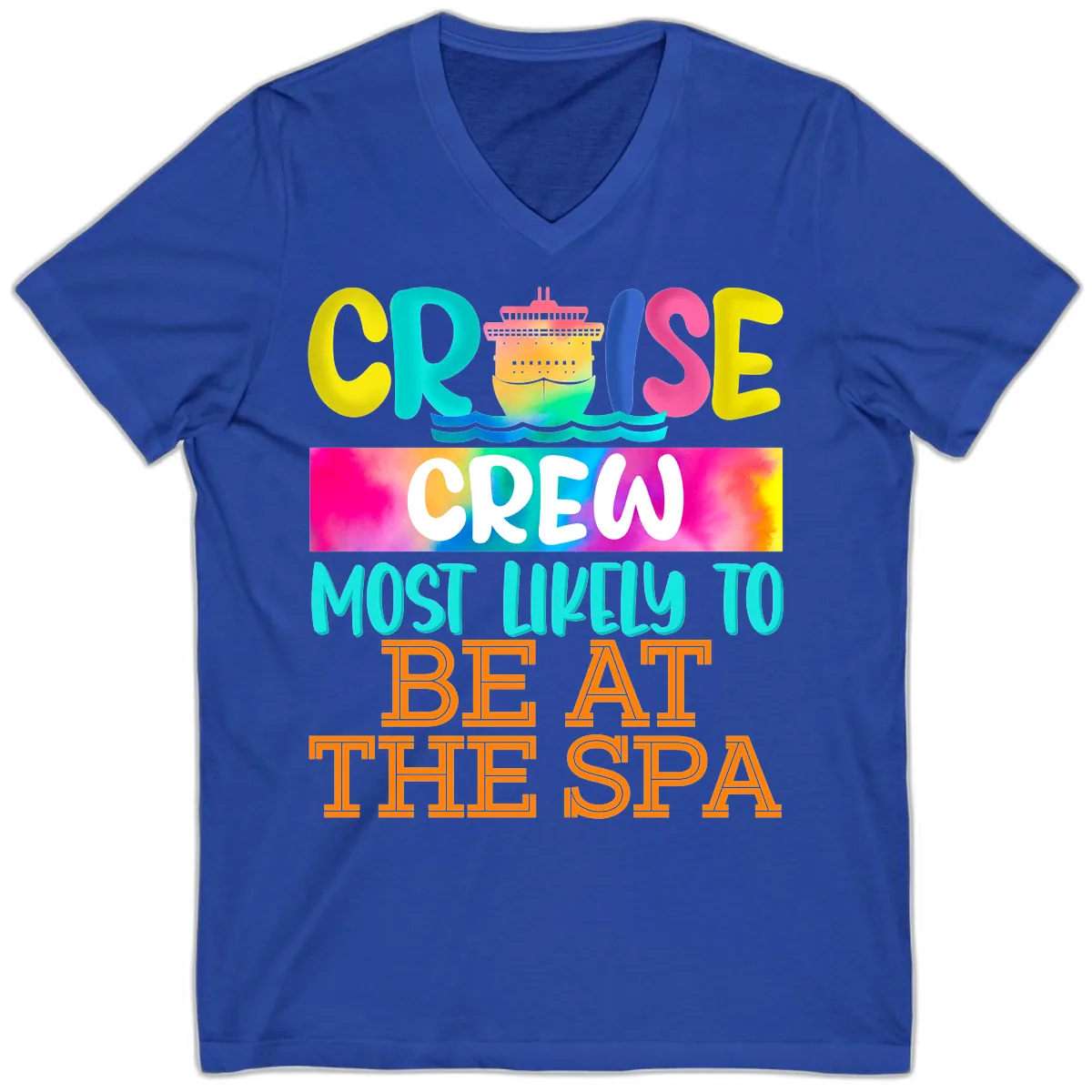 Cruise Crew Most Likely To Beat The Spa V-Neck in True Royal