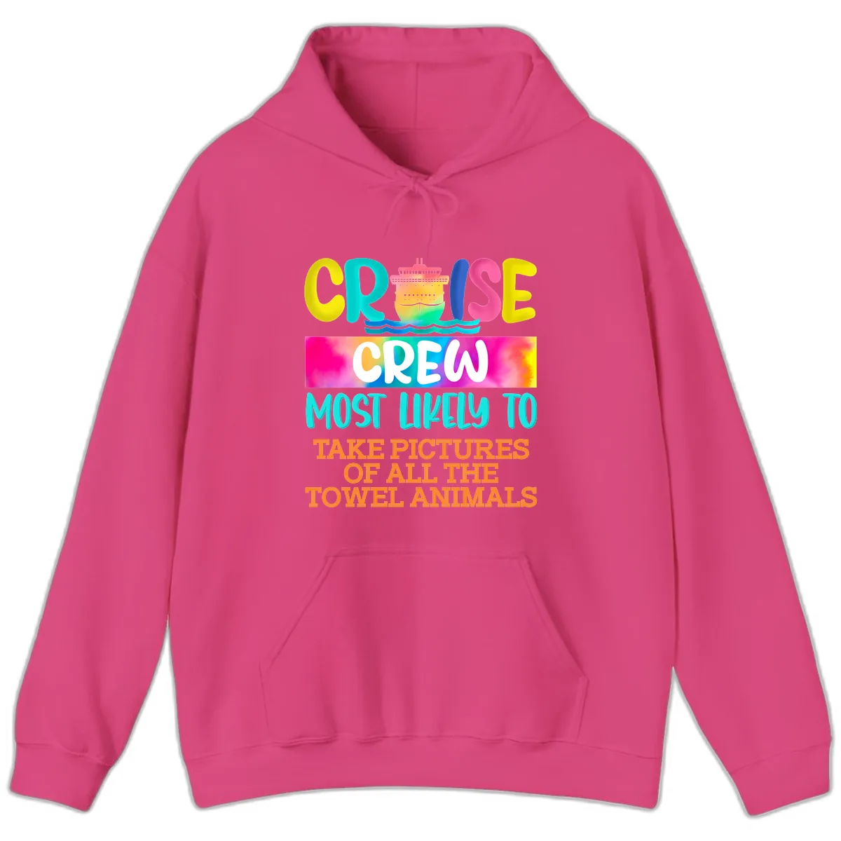 Cruise Crew Most Likely To Take Pictures Hoodie in Heliconia