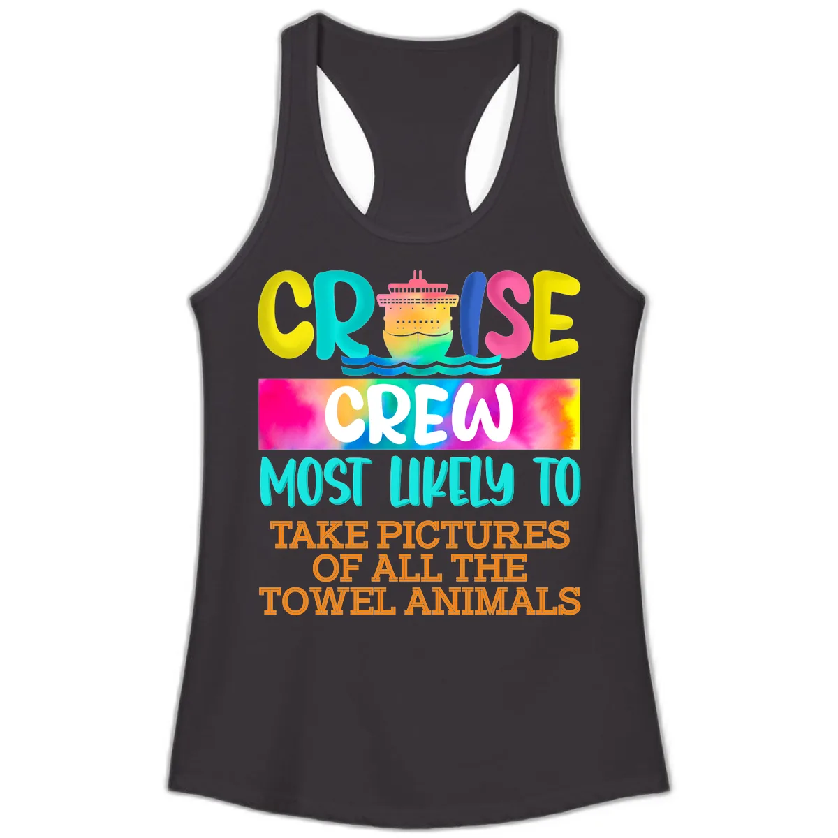 Cruise Crew Most Likely To Take Pictures Ladies Tank in Black