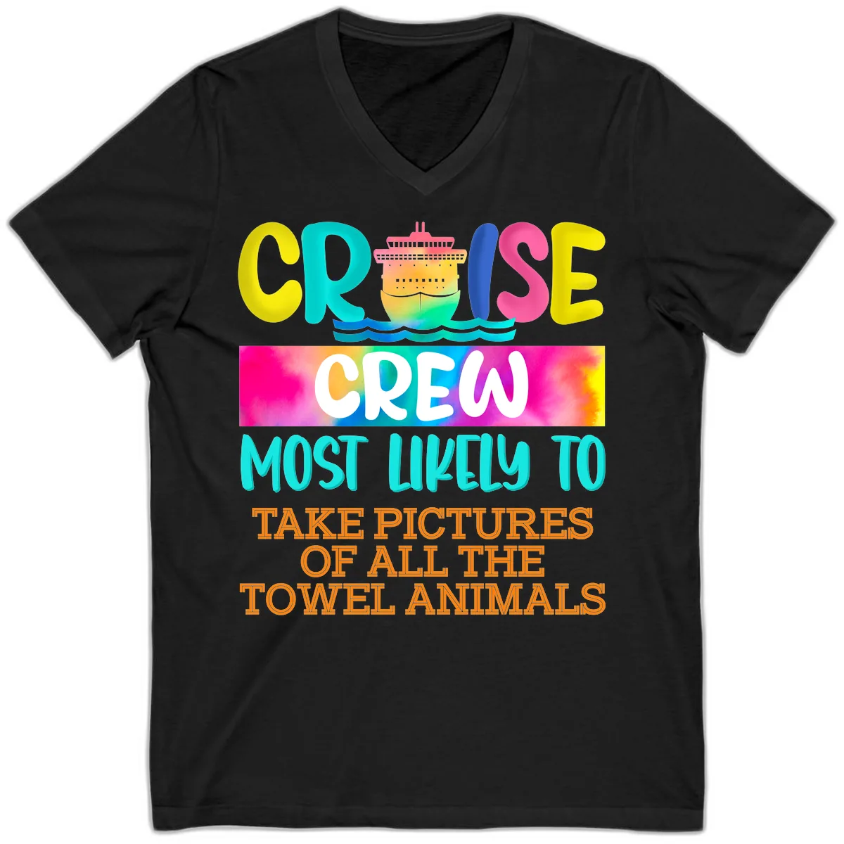Cruise Crew Most Likely To Take Pictures V-Neck in Black