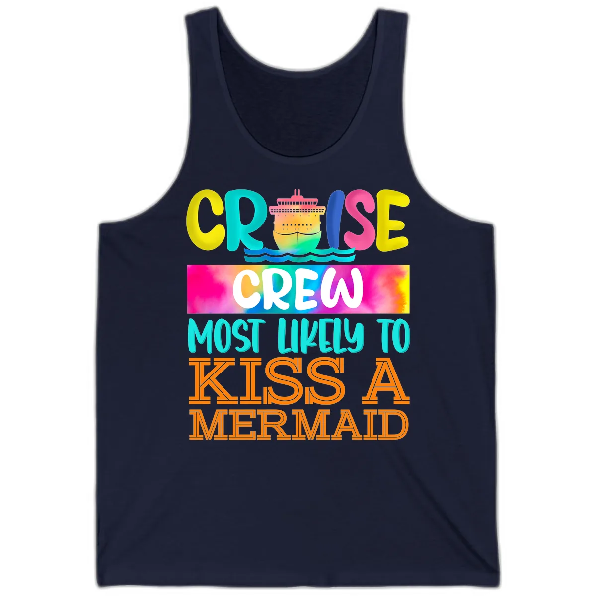 Cruise Crew Most Likely To Kiss A Mermaid Tank in Navy