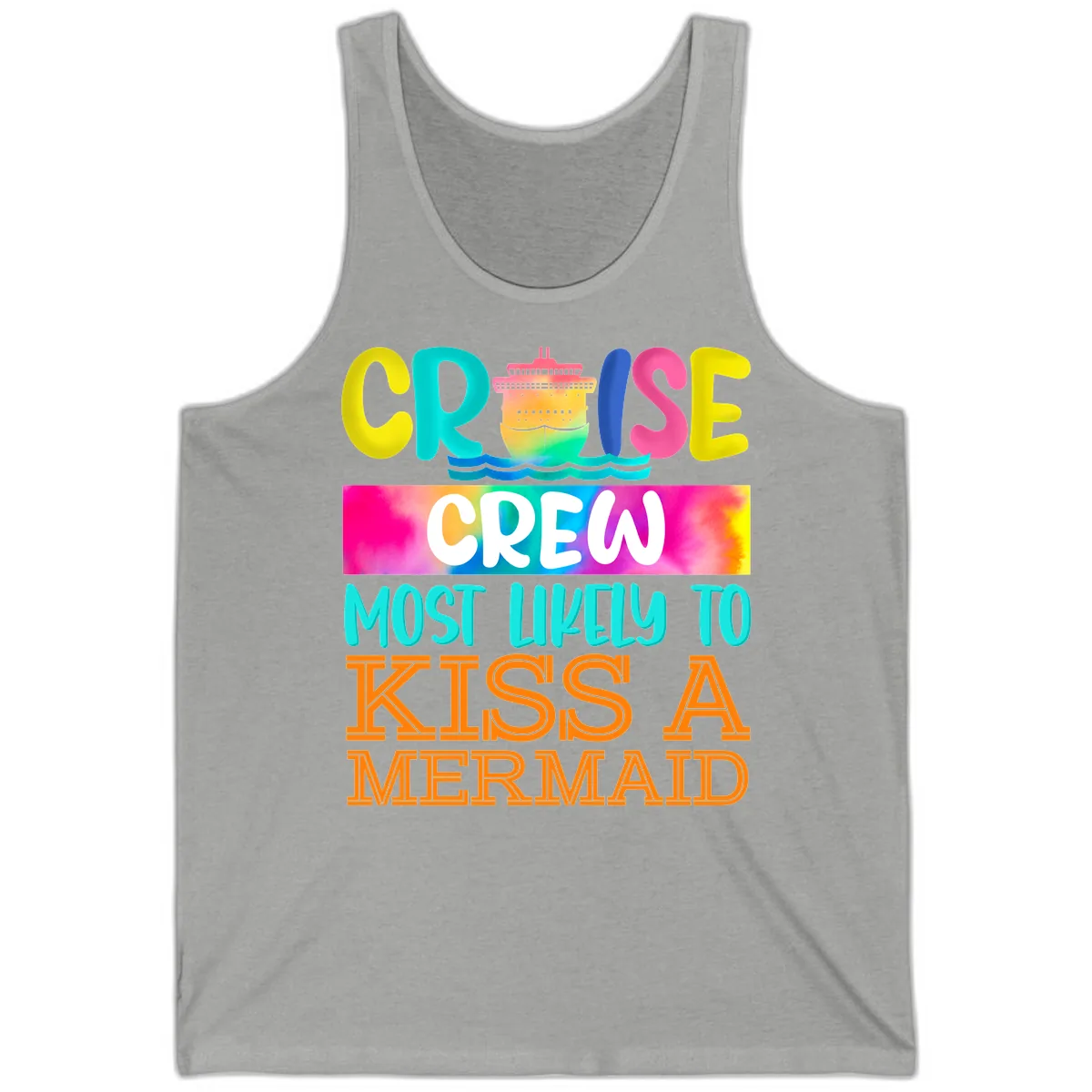 Cruise Crew Most Likely To Kiss A Mermaid Tank in Athletic Heather
