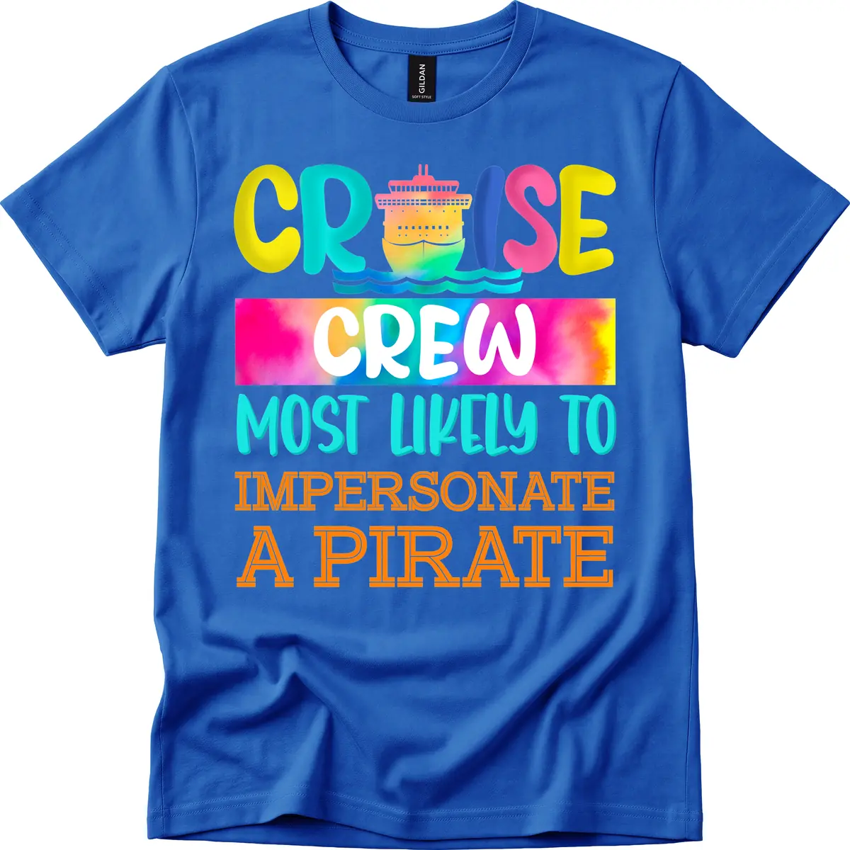 Cruise Crew Most Likely To Impersonate A Pirate T-Shirt in Royal