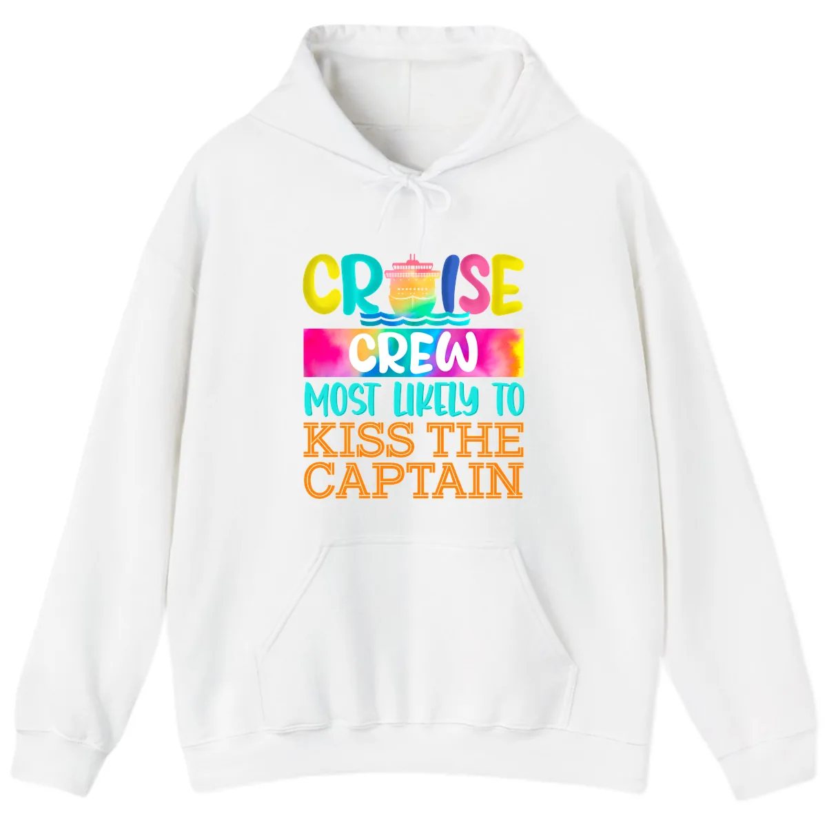 Cruise Crew Most Likely To Kiss The Captain Hoodie in White