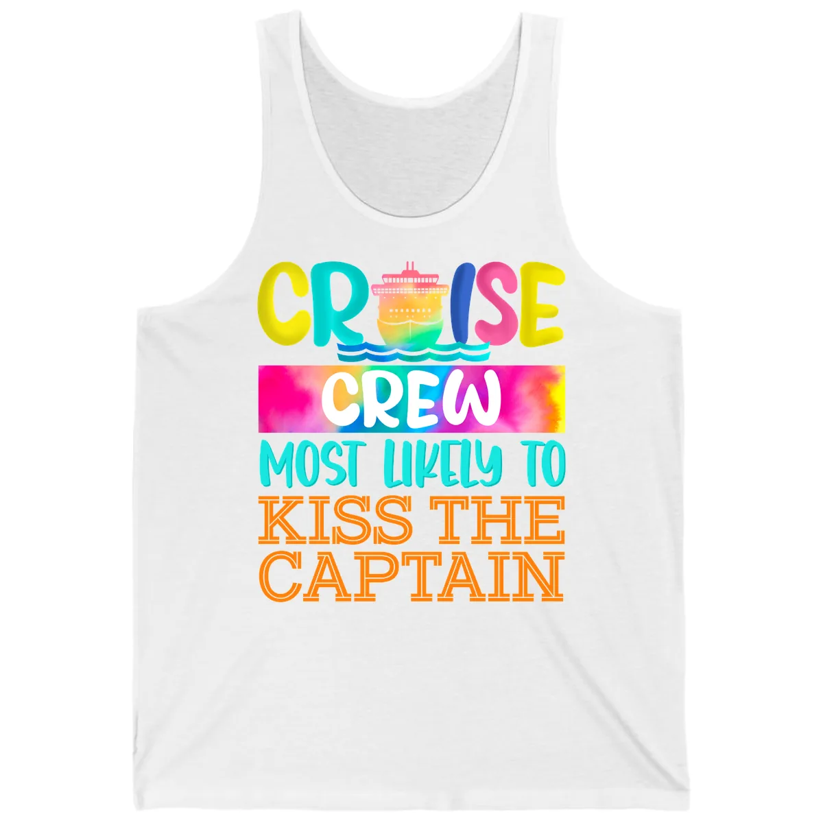 Cruise Crew Most Likely To Kiss The Captain Tank in White