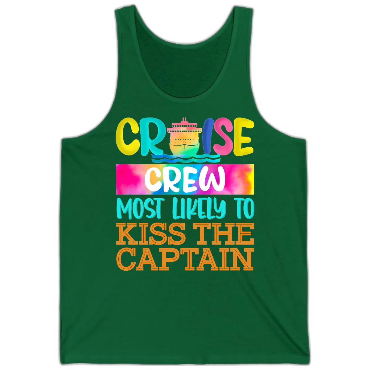 Cruise Crew Most Likely To Kiss The Captain Tank in Kelly