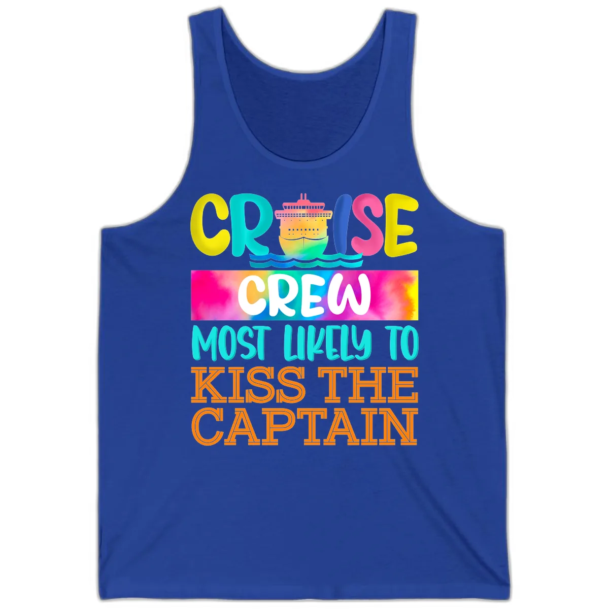 Cruise Crew Most Likely To Kiss The Captain Tank in True Royal
