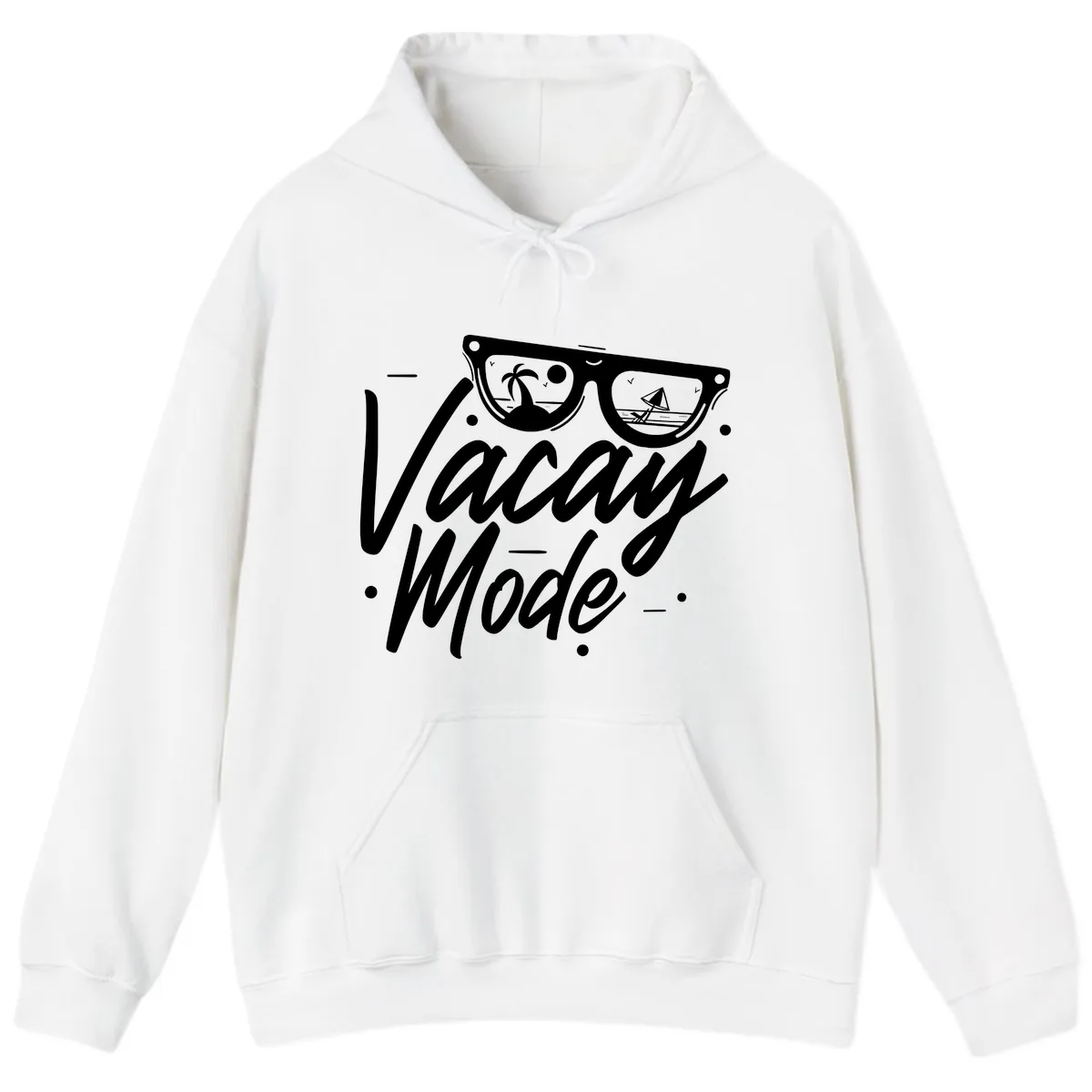Warm Mode Cruise Vibes Hoodie in White