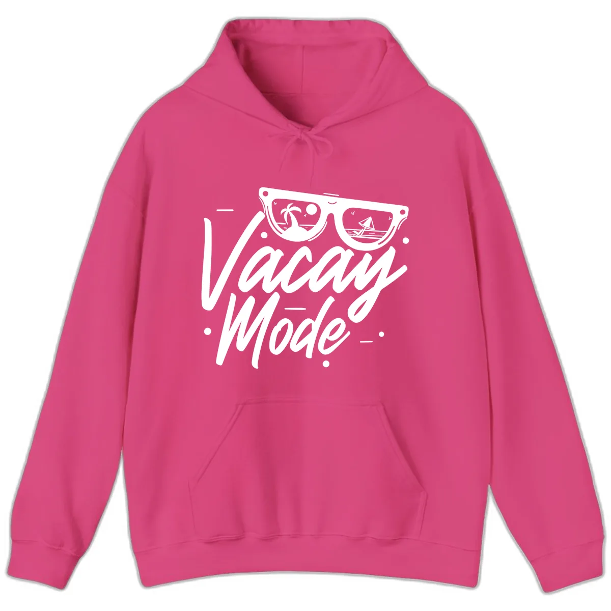 Warm Mode Cruise Vibes Hoodie in Heliconia