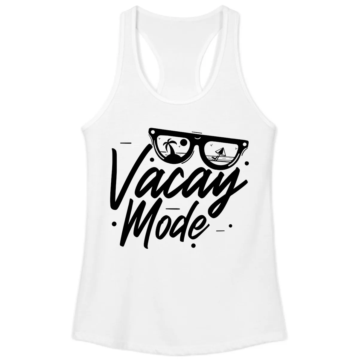 Warm Mode Cruise Vibes Ladies Tank in White