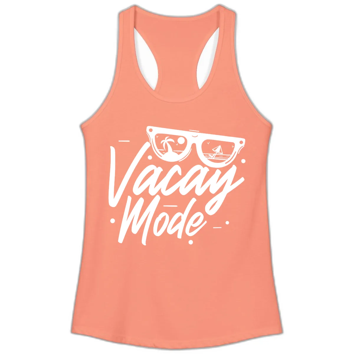 Warm Mode Cruise Vibes Ladies Tank in Solid Light Orange