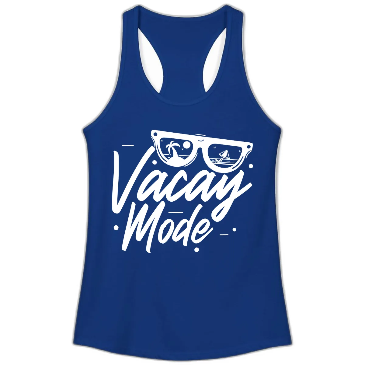 Warm Mode Cruise Vibes Ladies Tank in Solid Royal