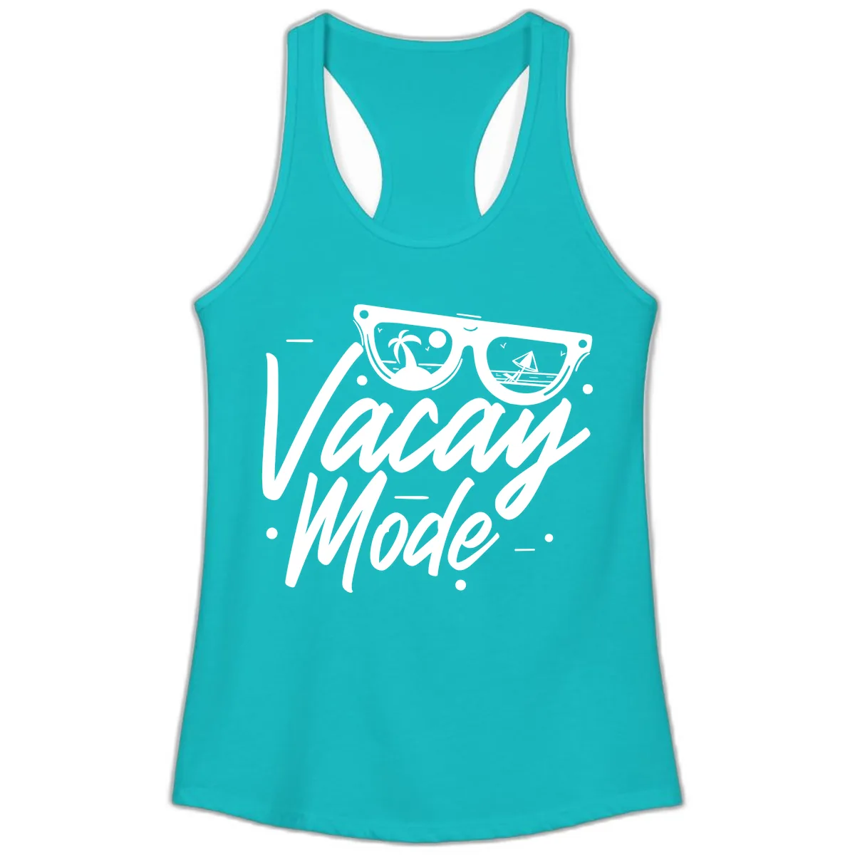 Warm Mode Cruise Vibes Ladies Tank in Tahiti Blue
