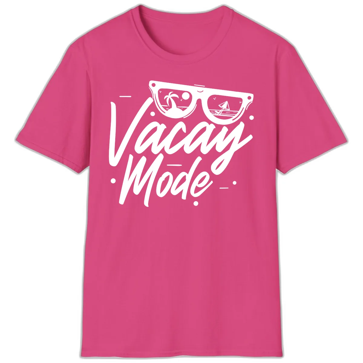 Warm Mode Cruise Vibes T-Shirt in Heliconia