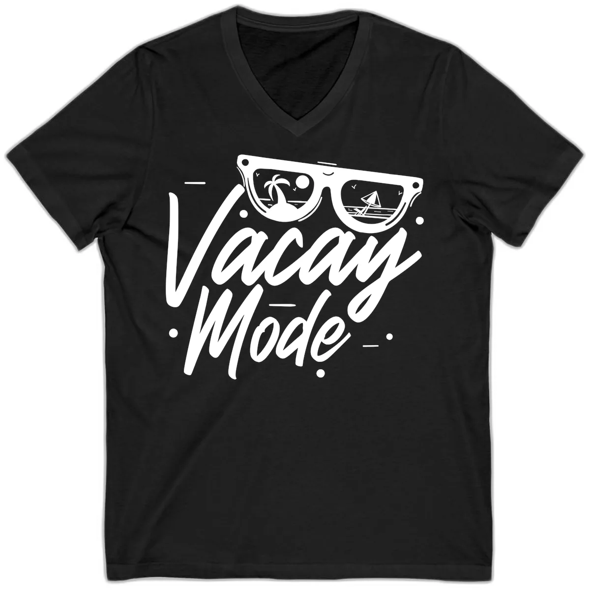 Warm Mode Cruise Vibes V-Neck in Black