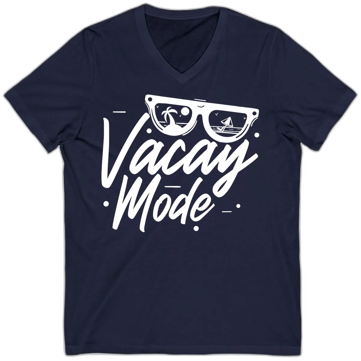Warm Mode Cruise Vibes V-Neck in Navy