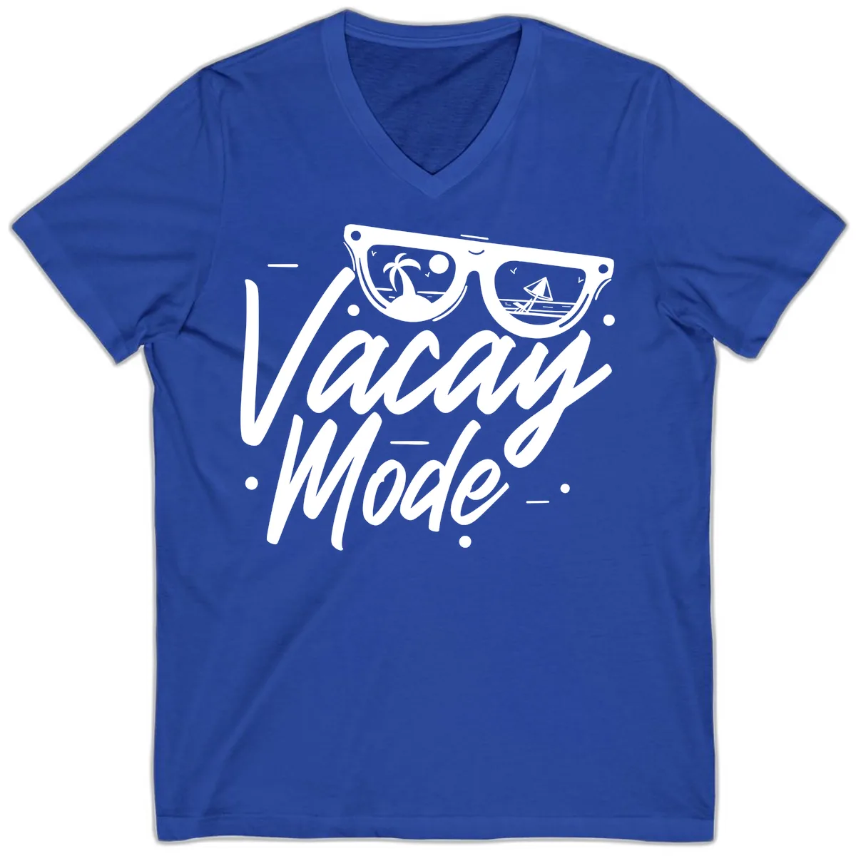 Warm Mode Cruise Vibes V-Neck in True Royal
