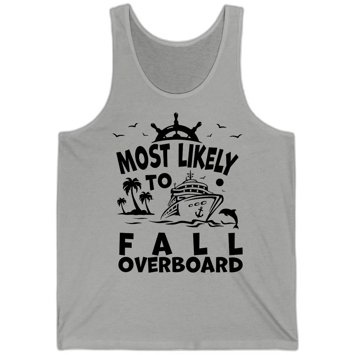Most Likely To Fall Overboard Tank in Athletic Heather