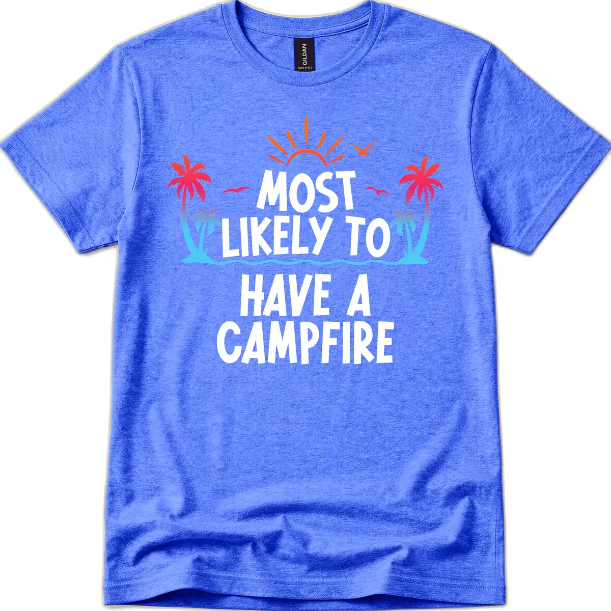 Most Likely To Have A Campfire T-Shirt in Heather Royal